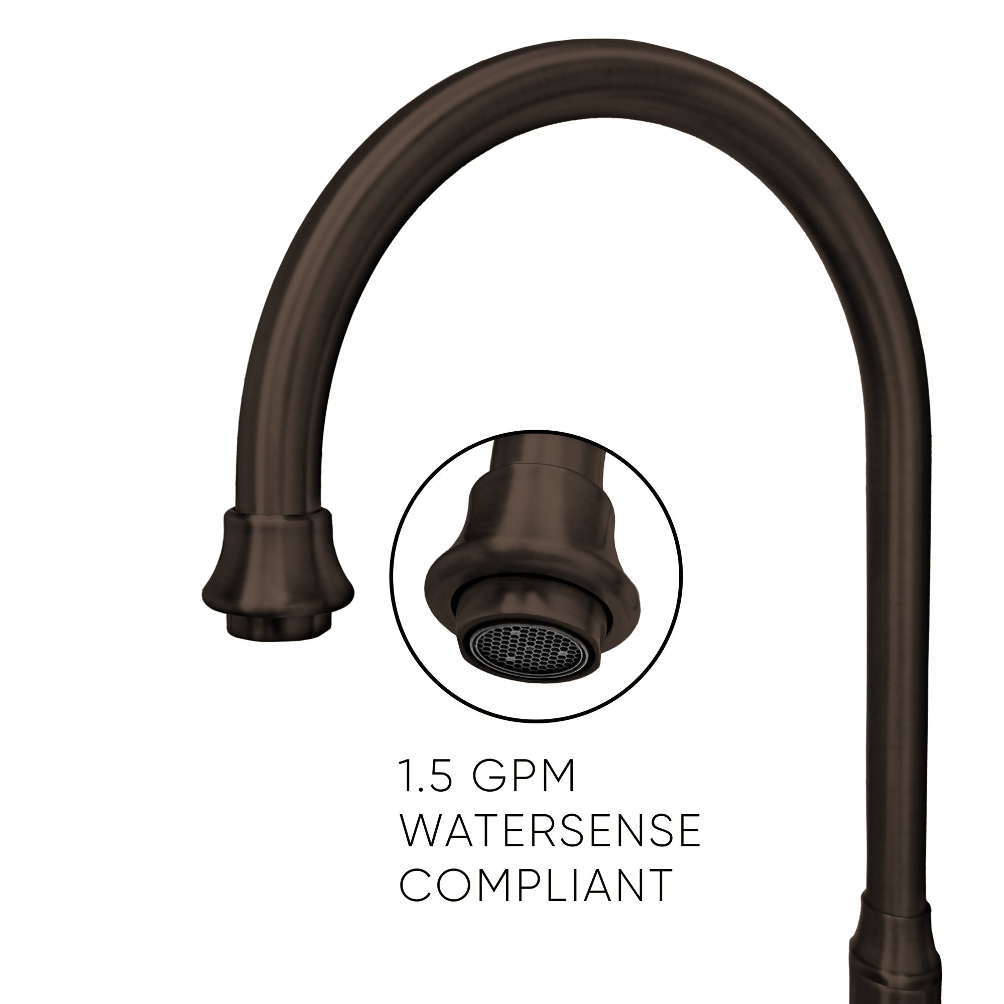 Twisthaus Plus Bridge Faucet with Gooseneck Swivel Spout, Cross Handles and Solid Brass Side Spray