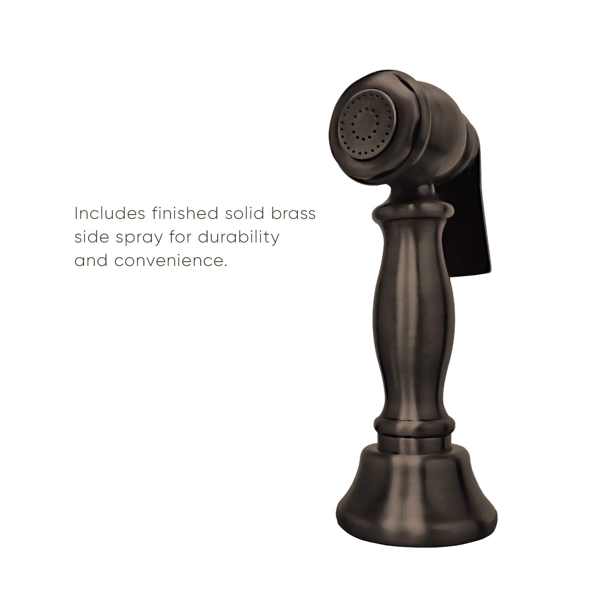 Twisthaus Plus Bridge Faucet with Gooseneck Swivel Spout, Cross Handles and Solid Brass Side Spray
