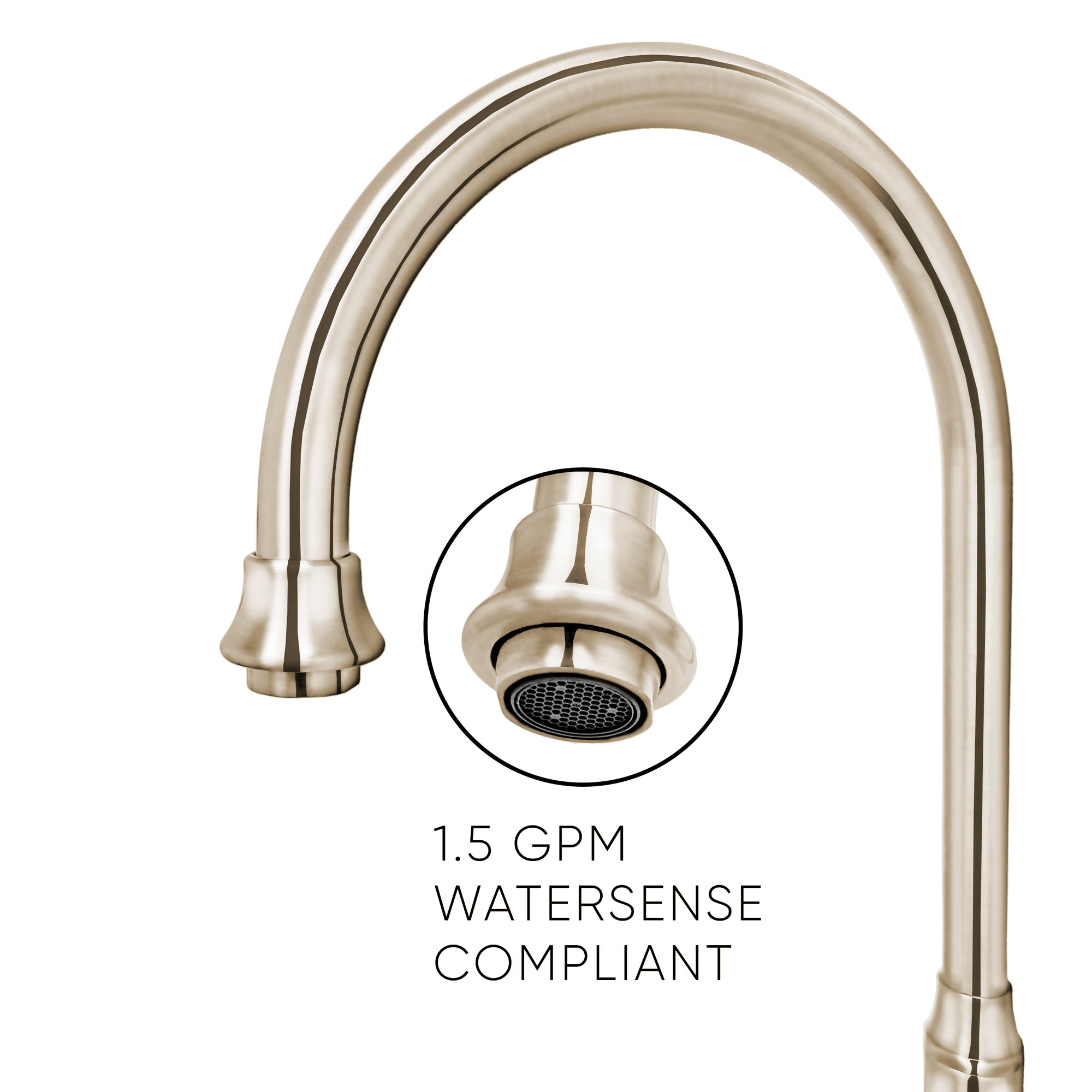 Twisthaus Plus Bridge Faucet with Gooseneck Swivel Spout, Cross Handles and Solid Brass Side Spray