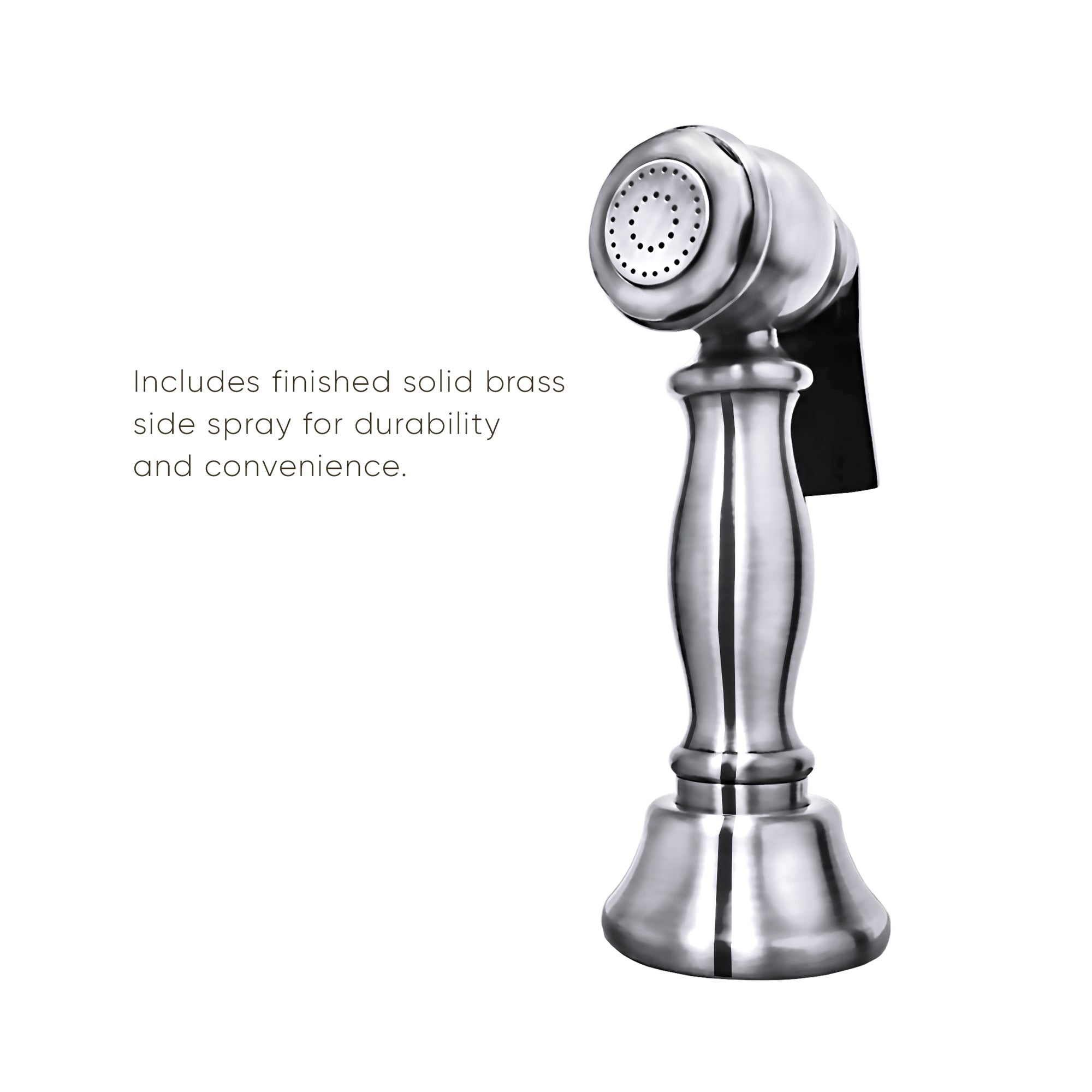 Twisthaus Plus Bridge Faucet with Gooseneck Swivel Spout, Lever Handles and Solid Brass Side Spray