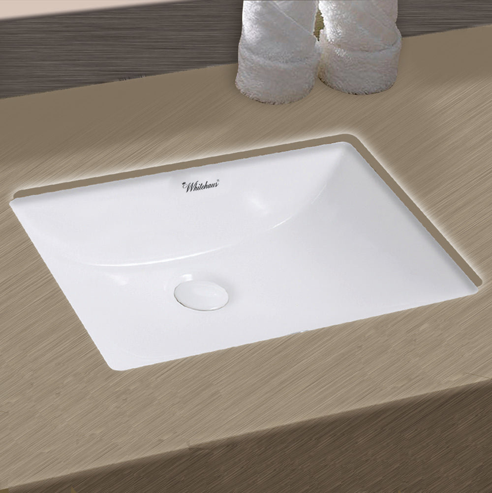 Isabella Plus Collection  21 inch Rectangular Undermount basin with overflow and rear center drain
