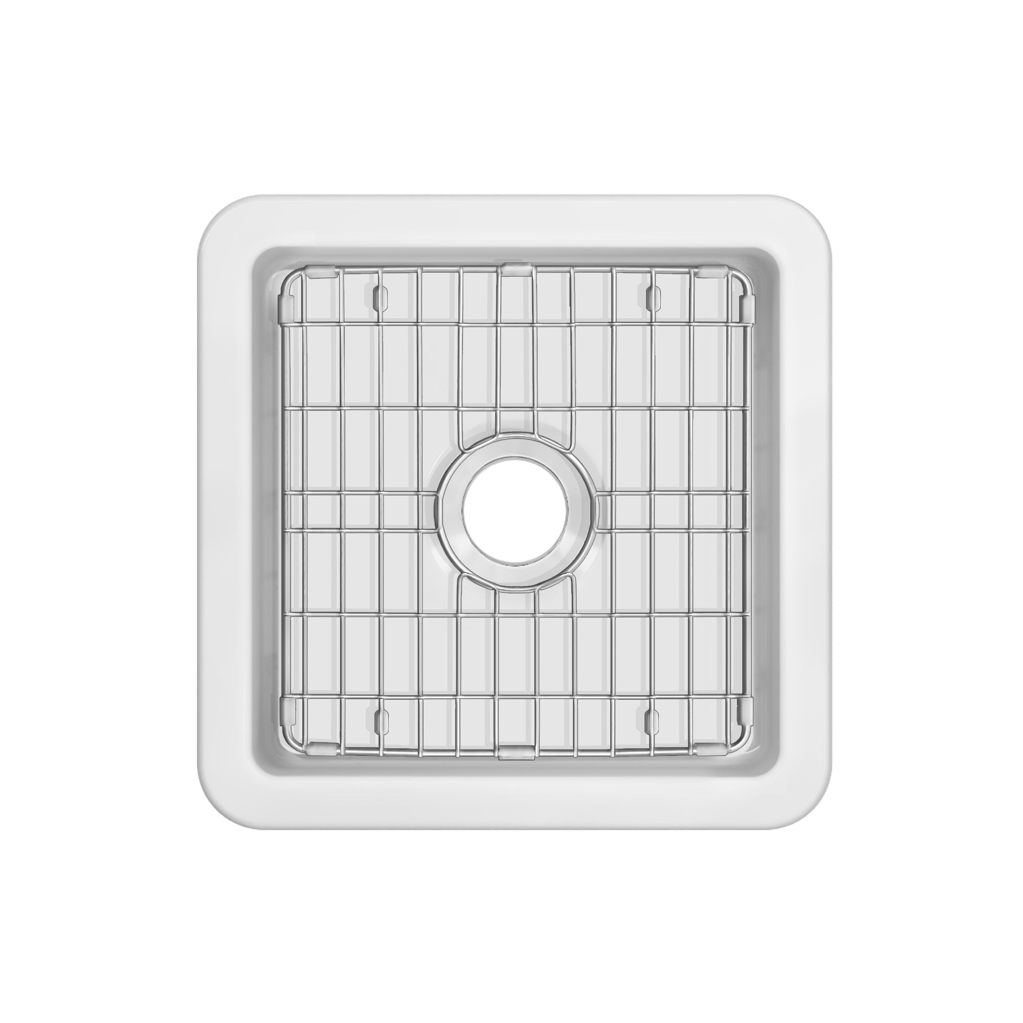 Whitehaus Collection Undermount/Drop-in Fireclay Kitchen Sinks, Stainless Steel Grid Included