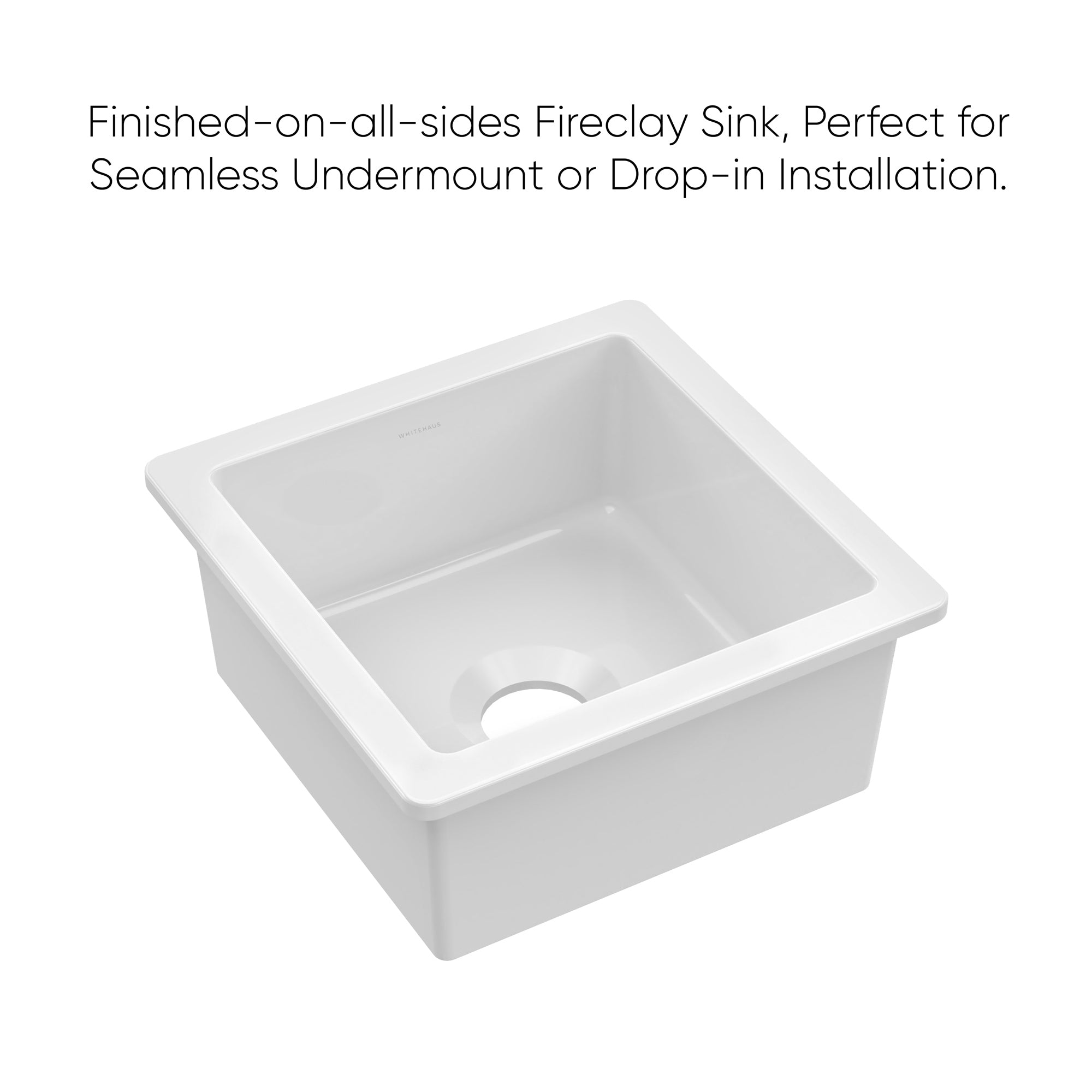 Whitehaus Collection Undermount/Drop-in Fireclay Kitchen Sinks, Stainless Steel Grid Included