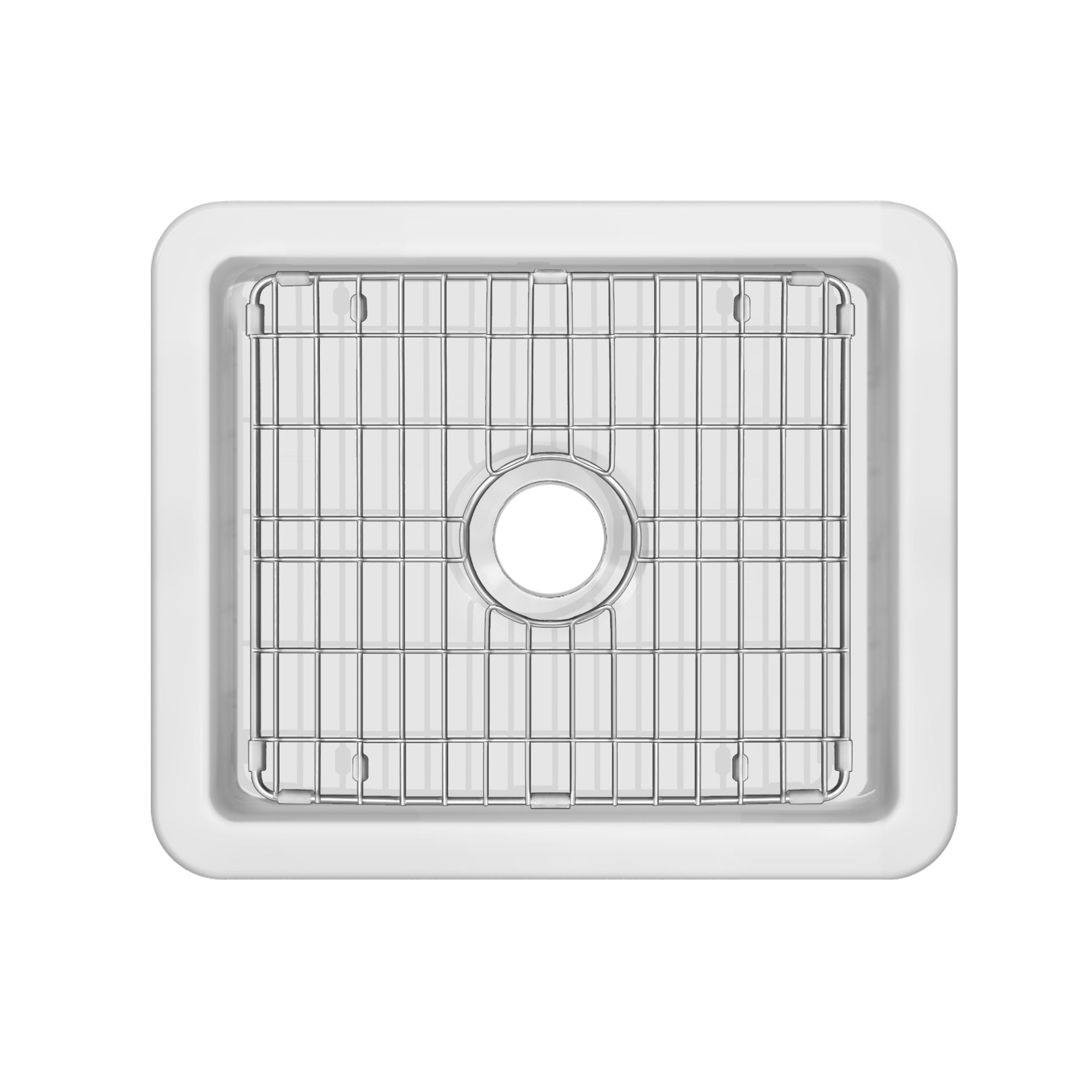 Whitehaus Collection Undermount/Drop-in Fireclay Kitchen Sinks, Stainless Steel Grid Included