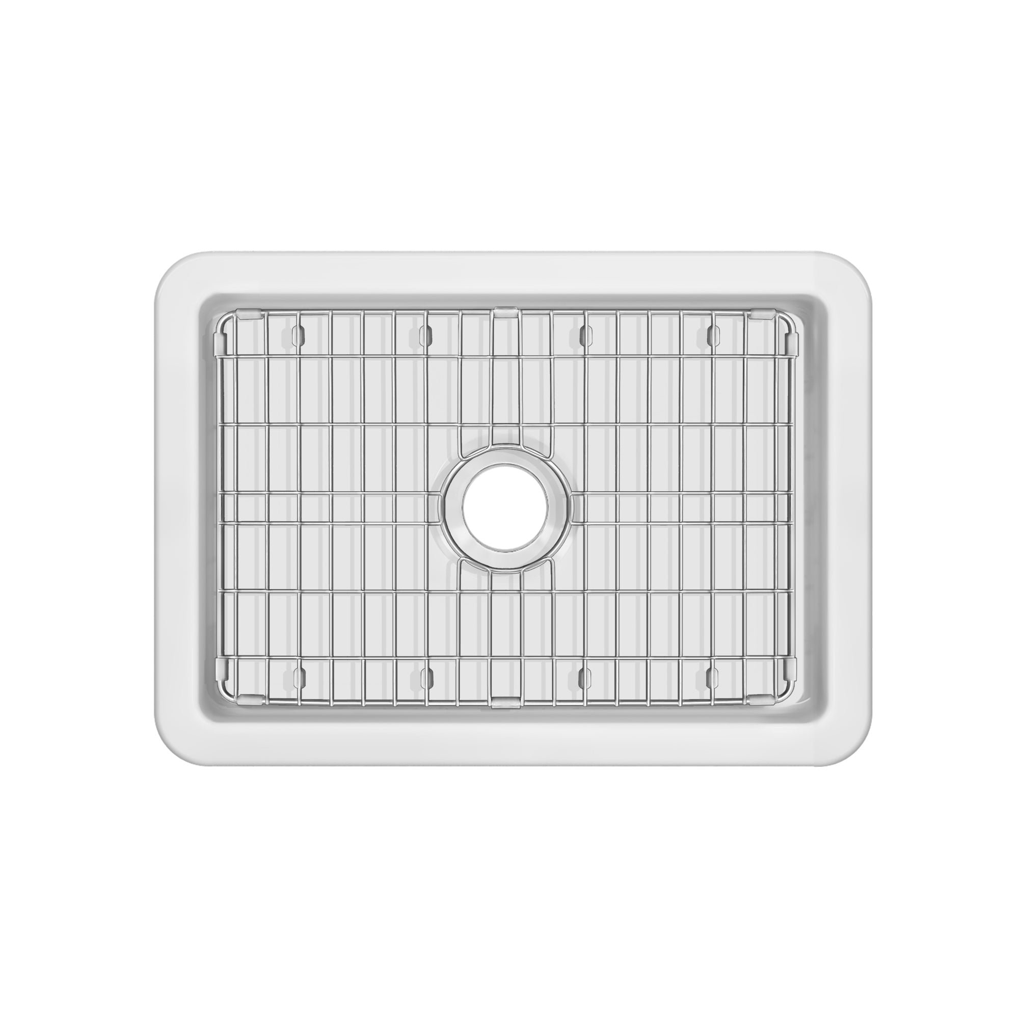 Whitehaus Collection Undermount/Drop-in Fireclay Kitchen Sinks, Stainless Steel Grid Included