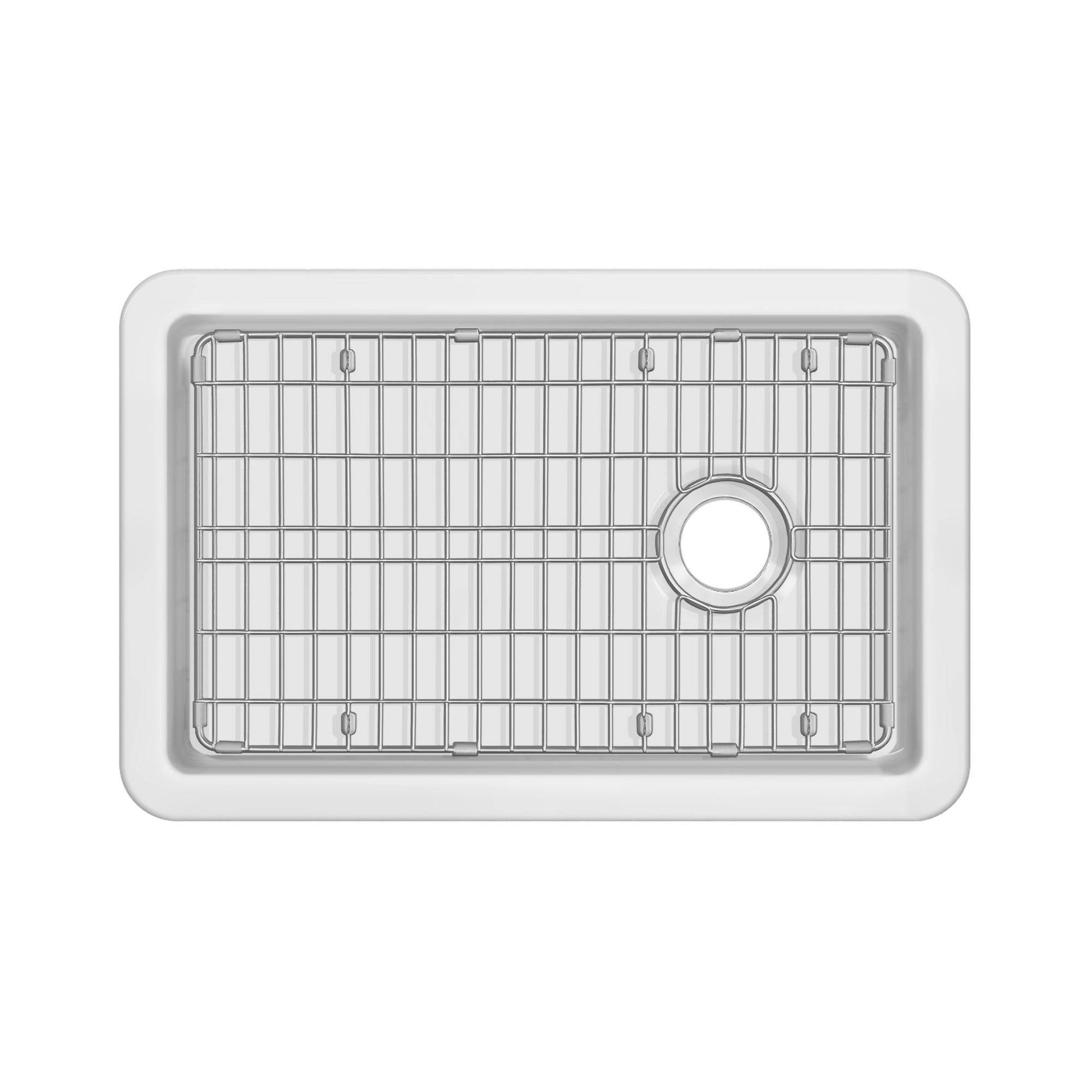 Whitehaus Collection Undermount/Drop-in Fireclay Kitchen Sinks, Stainless Steel Grid Included