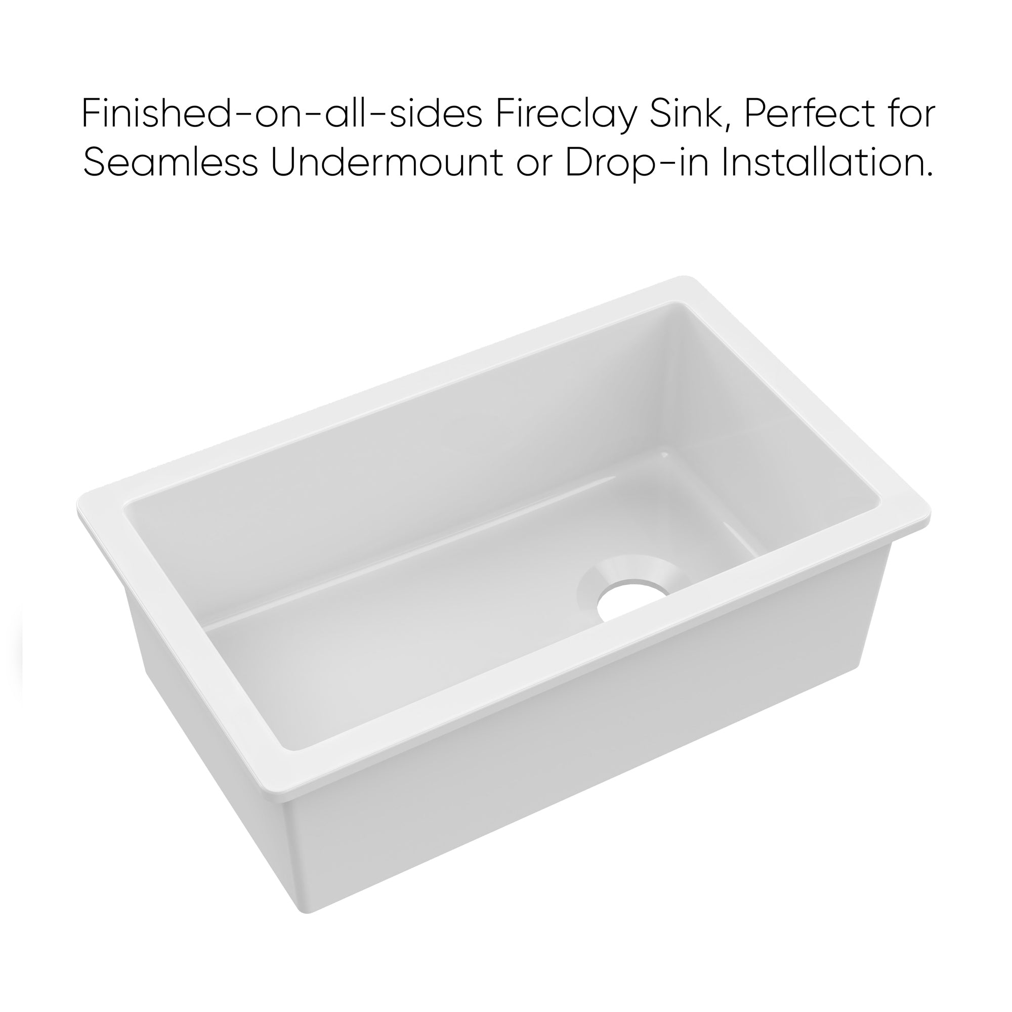 Whitehaus Collection Undermount/Drop-in Fireclay Kitchen Sinks, Stainless Steel Grid Included