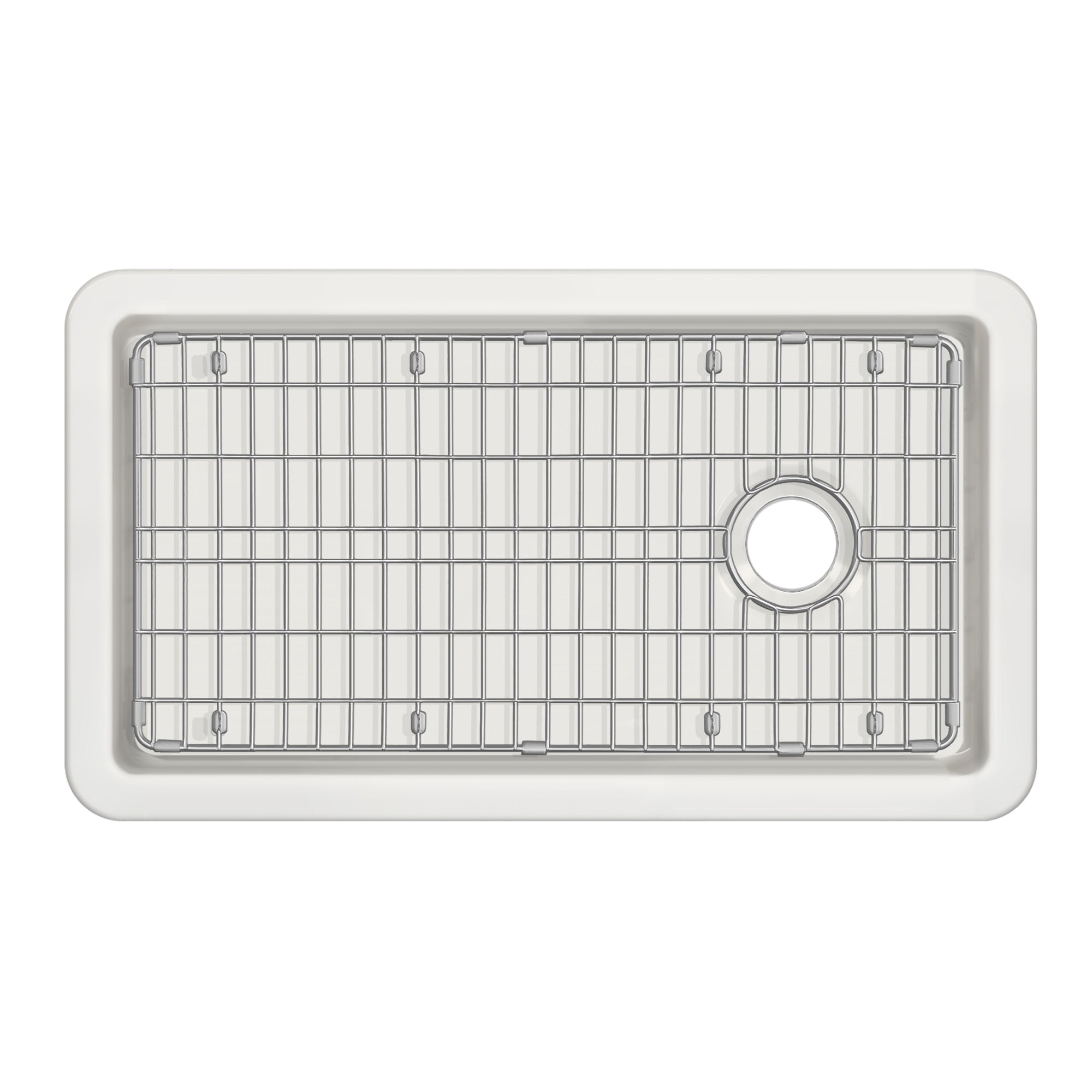 Whitehaus Collection Undermount/Drop-in Fireclay Kitchen Sinks, Stainless Steel Grid Included