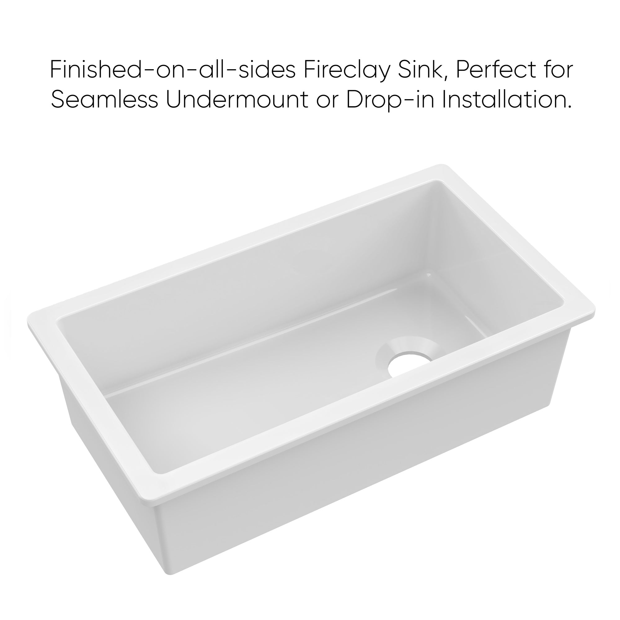 Whitehaus Collection Undermount/Drop-in Fireclay Kitchen Sinks, Stainless Steel Grid Included