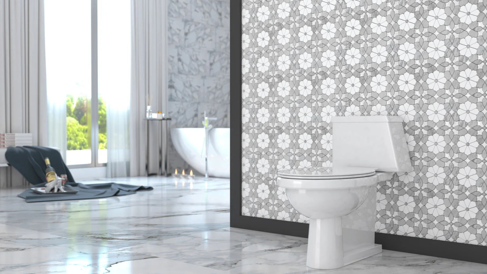 Sunflower Porcelain Waterjet Mosaic Polished