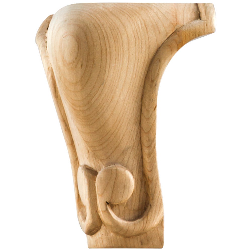 Hardware Resources 3-1/2" W x 3-1/2" D x 5" H Oak Carved Queen Anne Leg