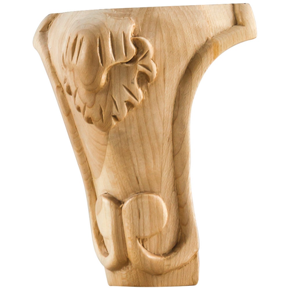 Hardware Resources 3-1/2" W x 3-1/2" D x 5" H Maple Acanthus Leg