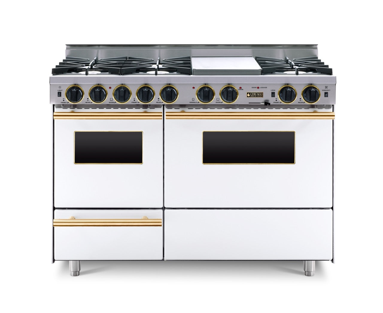 48" True Dual-Fuel Self-Cleaning Convection Range - Open Burners
