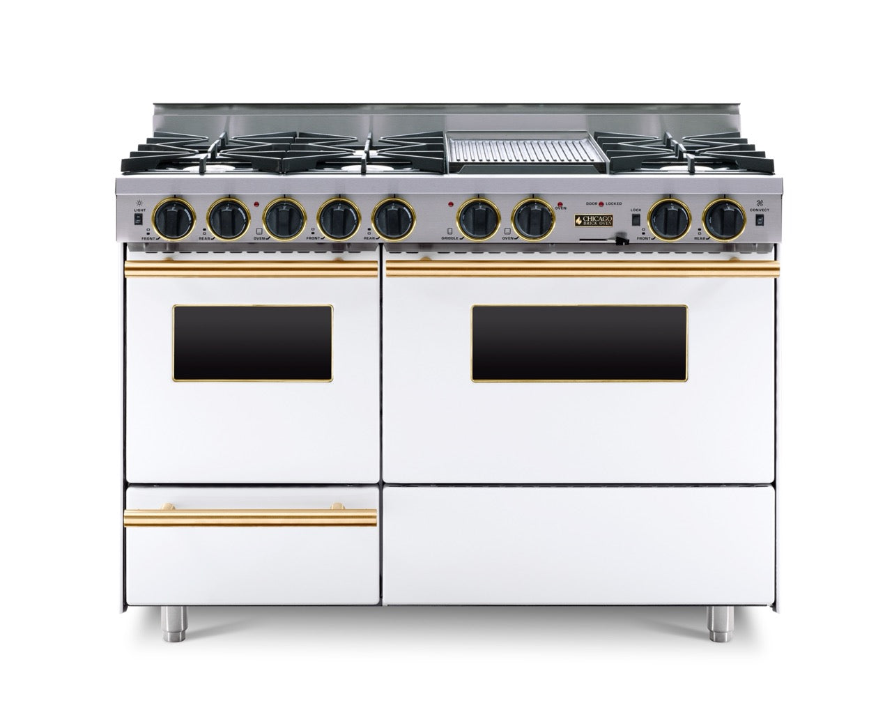 48" True Dual-Fuel Self-Cleaning Convection Range - Open Burners