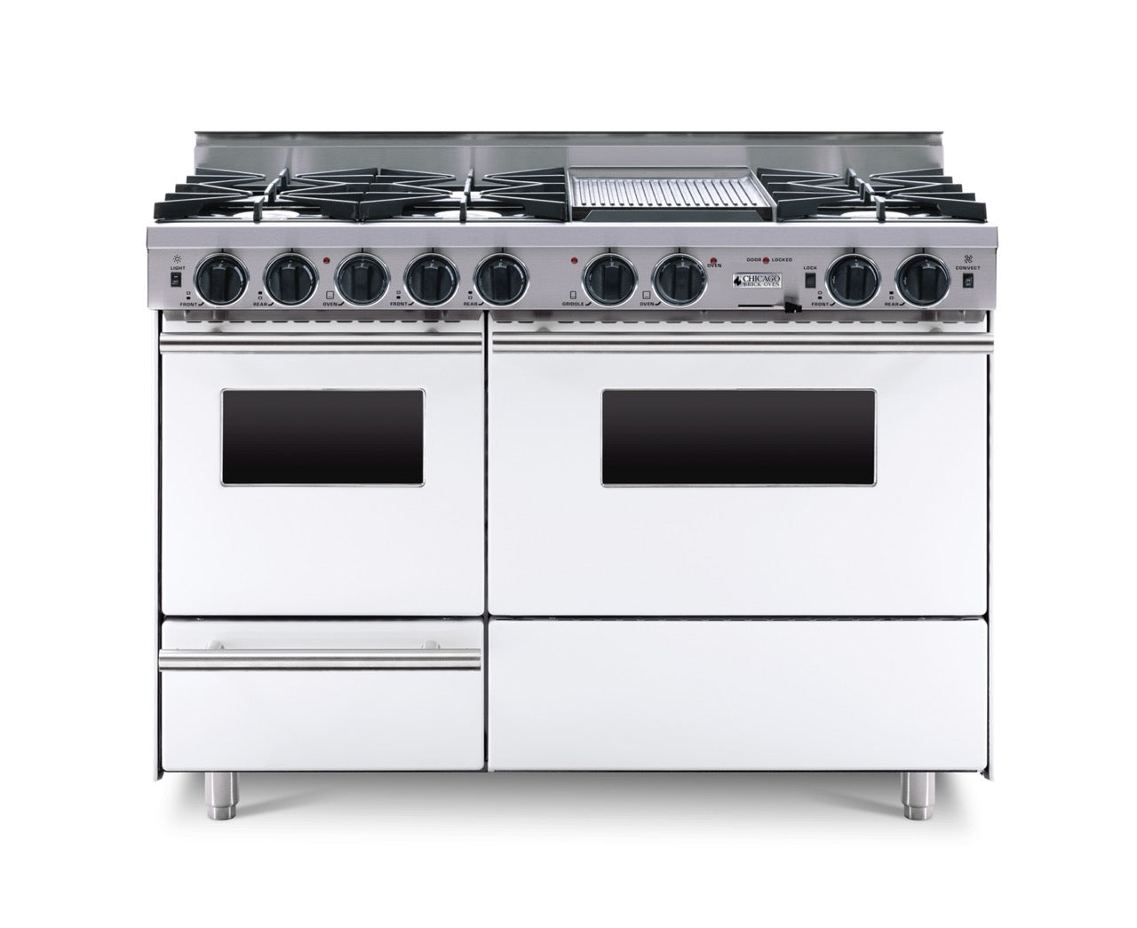 48" True Dual-Fuel Self-Cleaning Convection Range - Open Burners