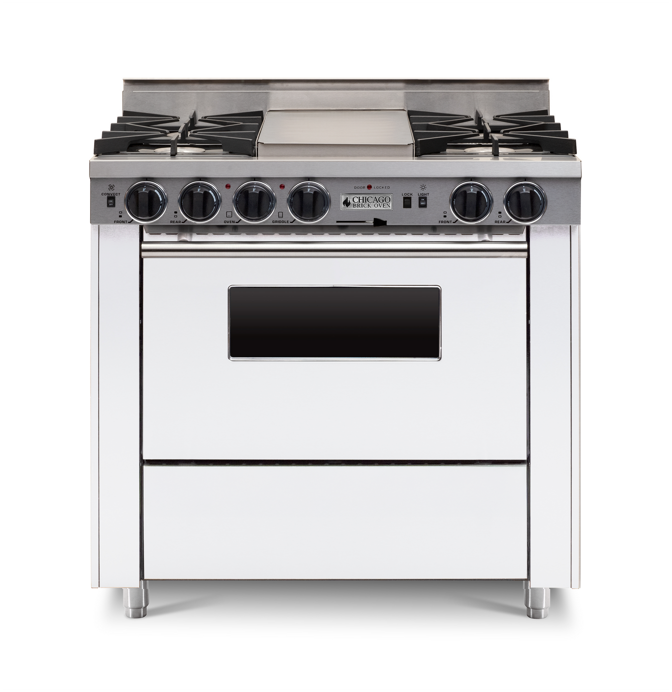 36" LP Gas Dual-Fuel Self-Cleaning Convection Range - Open Burners
