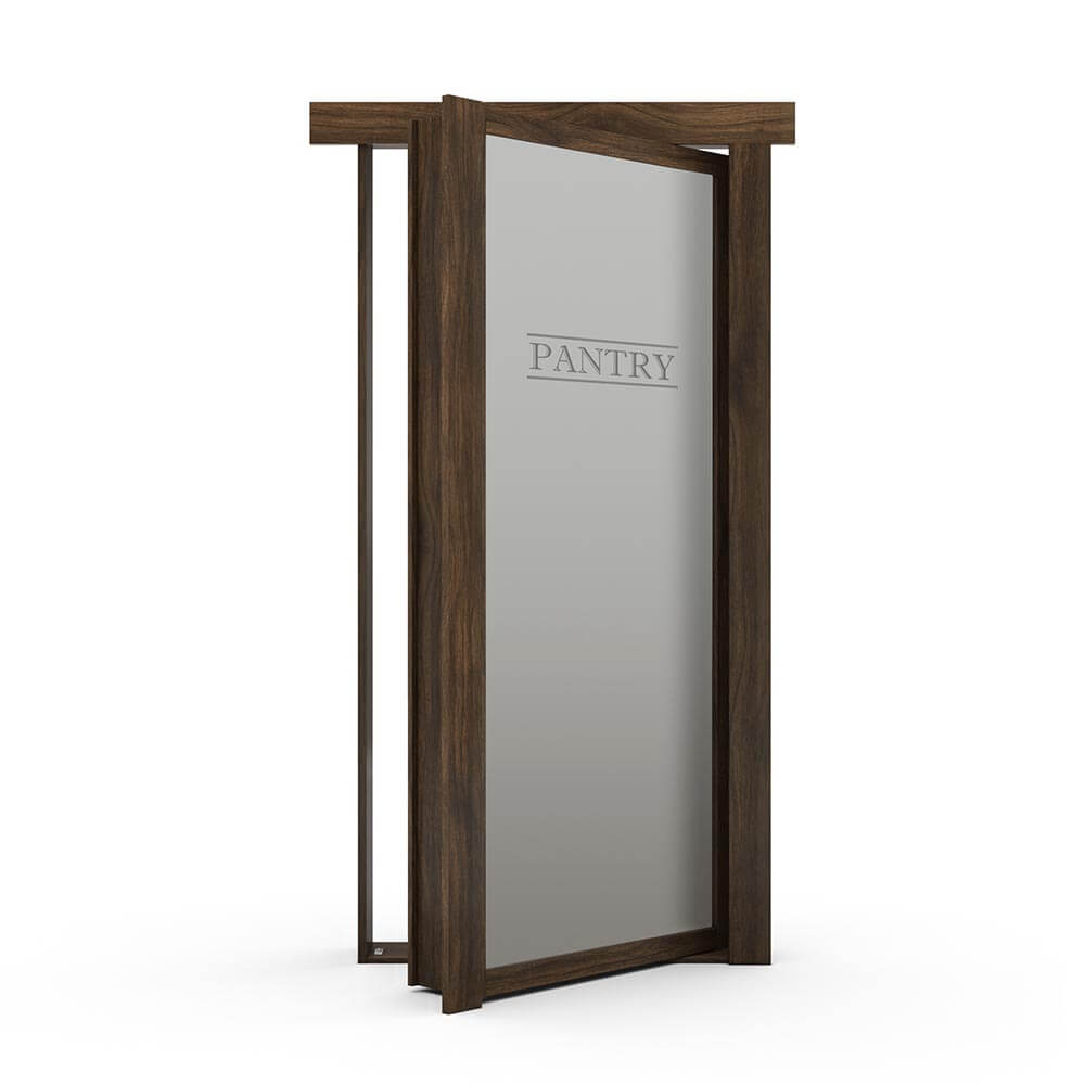 Hidden Flush Mount Walnut Pantry Door by Murphy Door