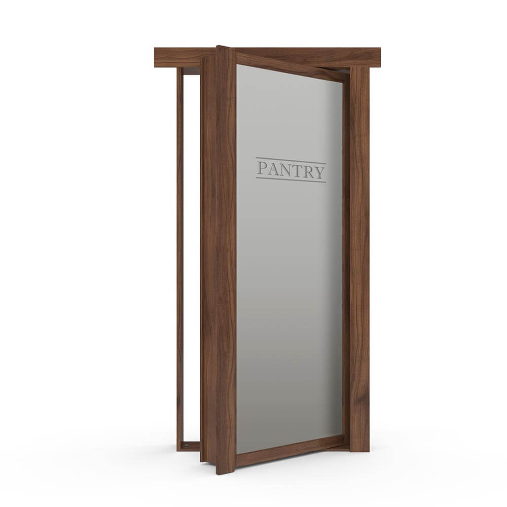 Hidden Flush Mount Walnut Pantry Door by Murphy Door