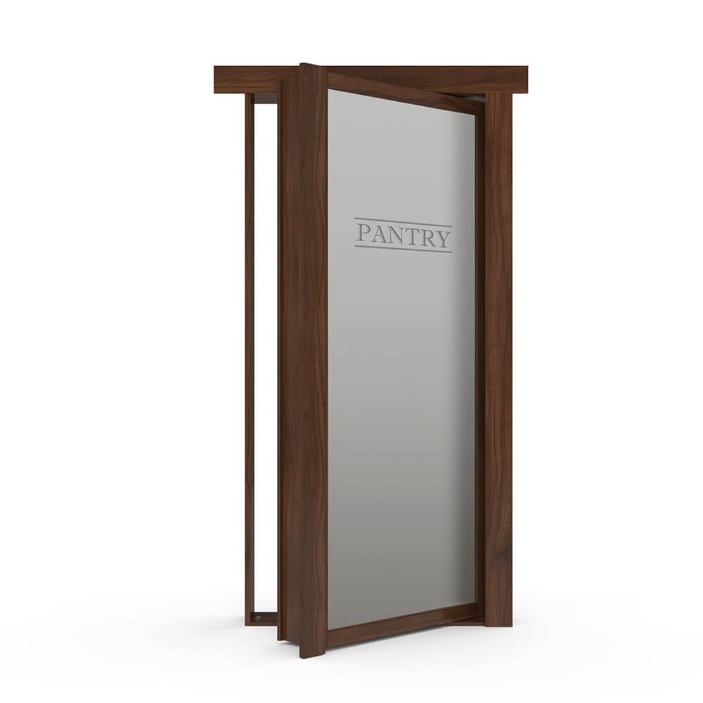 Hidden Flush Mount Walnut Pantry Door by Murphy Door