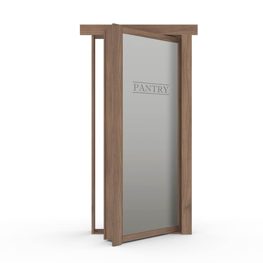 Hidden Flush Mount Walnut Pantry Door by Murphy Door