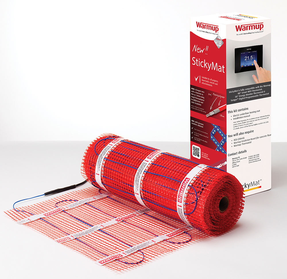 Warmup Under Floor Mat Heater, 120V, 840W, 7.0 amps, Covers  60 sq ft of heated area