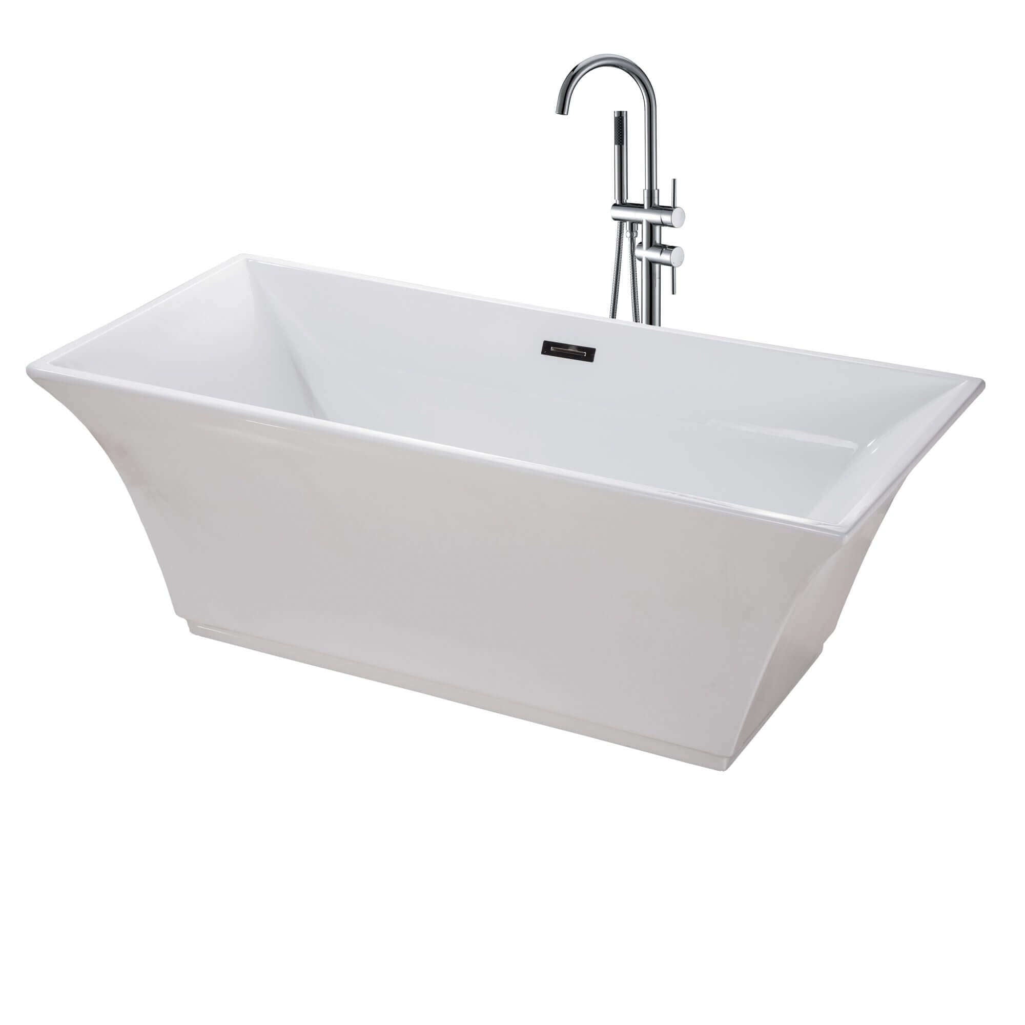 Fine Fixtures Sanctuary™ Freestanding Tub – Black & White Acrylic