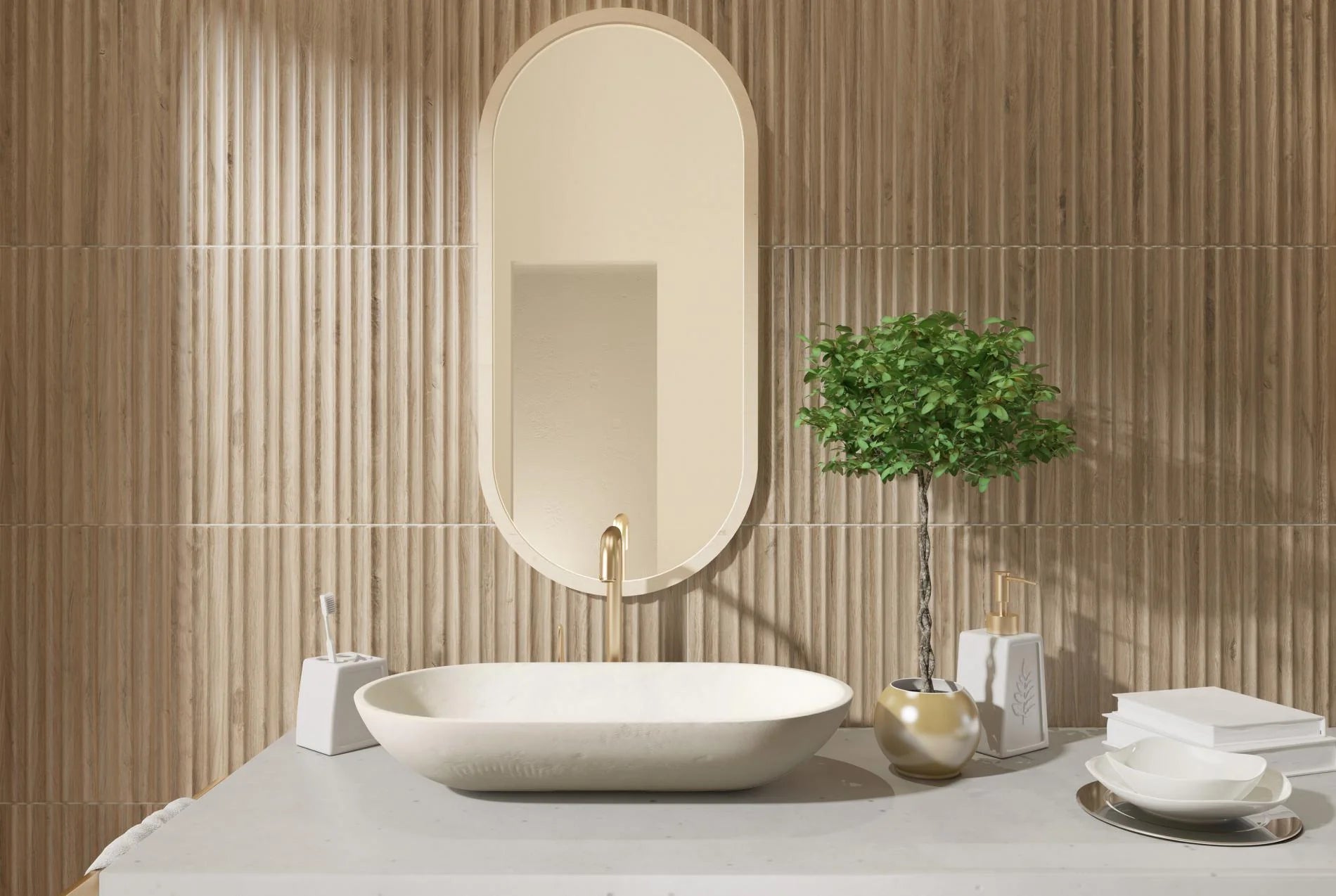 Wood Row Honey Tile Collection – Plank, Hexagon, Chevron & Wall Tile