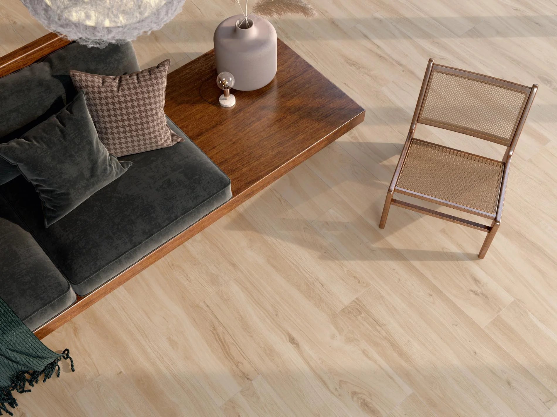 Wood Row Honey Tile Collection – Plank, Hexagon, Chevron & Wall Tile