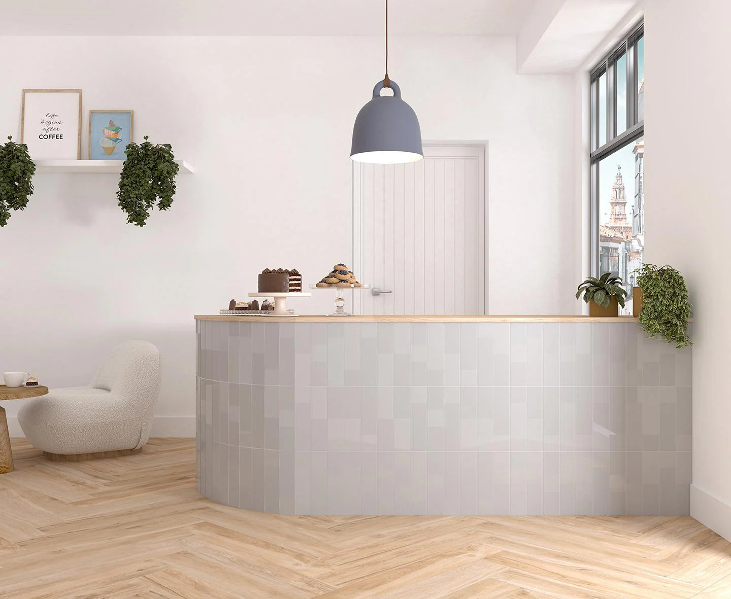 Wood Row Honey Tile Collection – Plank, Hexagon, Chevron & Wall Tile