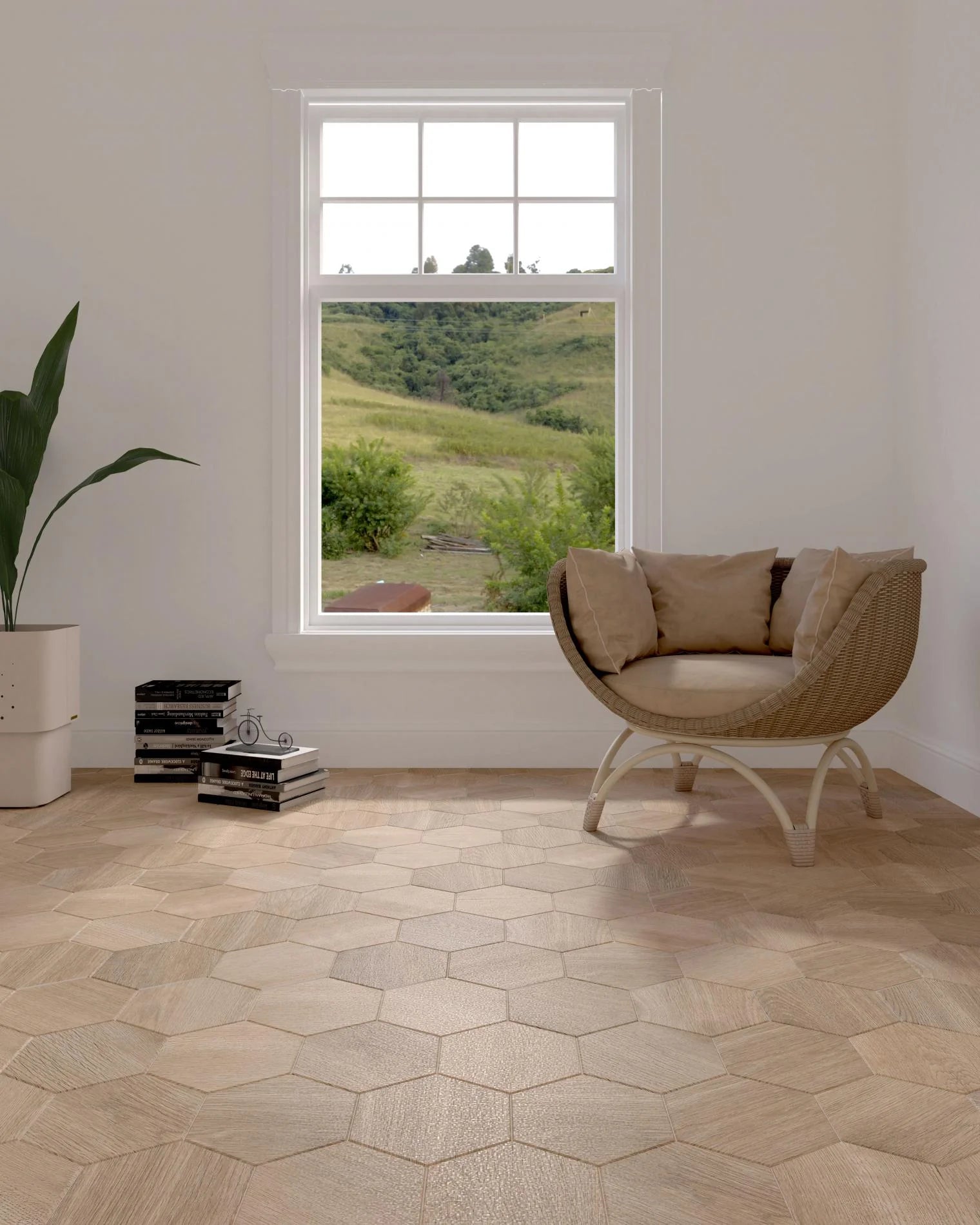Wood Row Honey Tile Collection – Plank, Hexagon, Chevron & Wall Tile