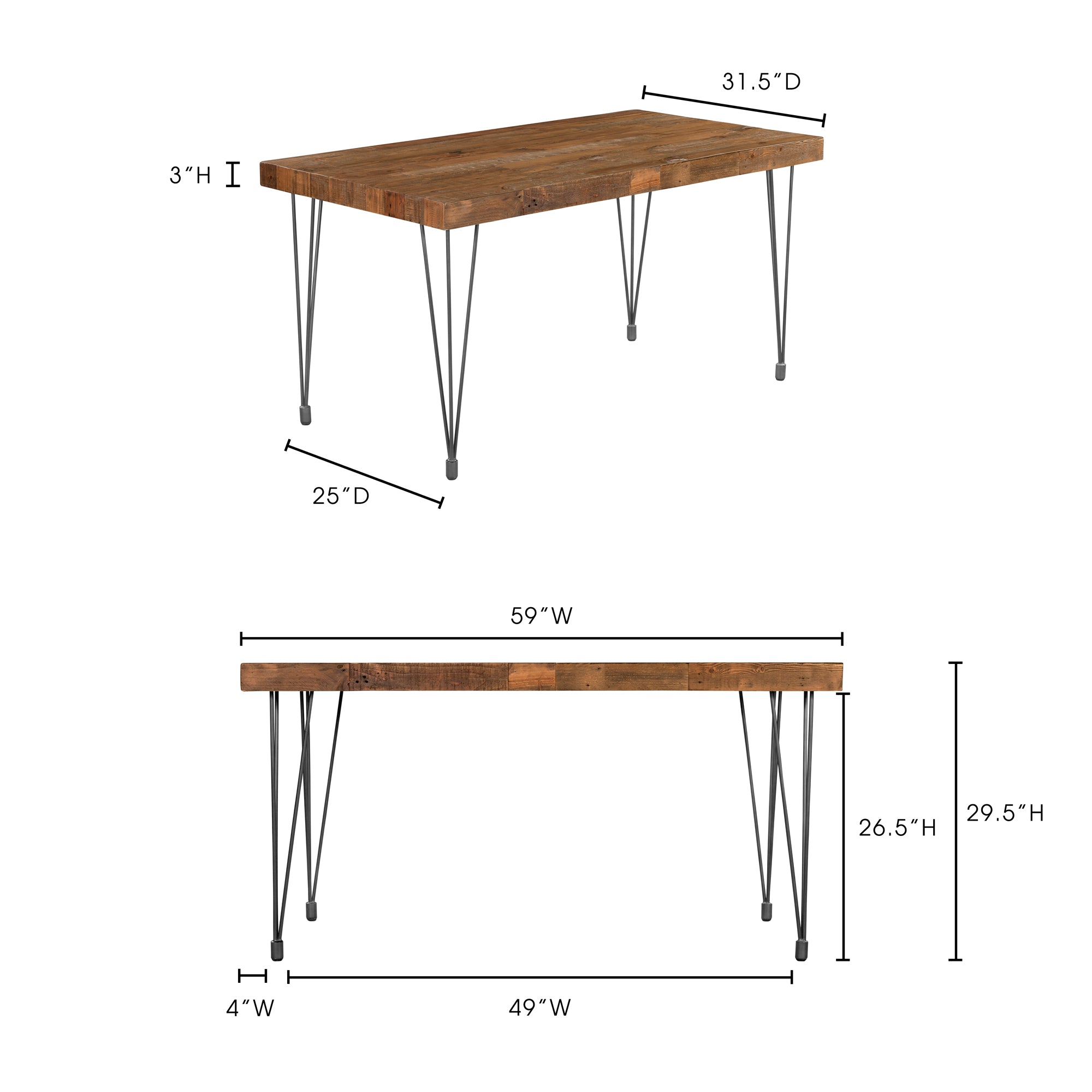 Moes Boneta Dining Table Small Natural XA-1055-24