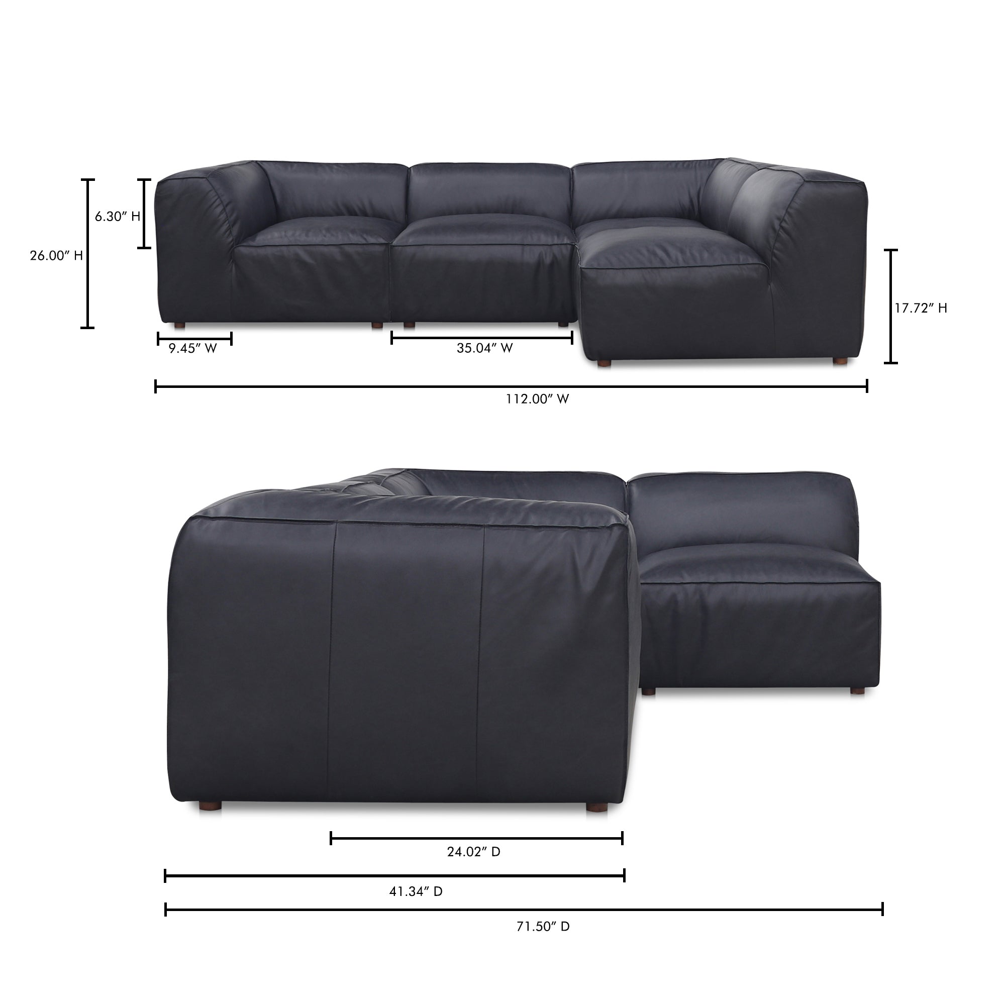 Moes Form Signature Modular Sectional Vantage Black XQ-1004-02