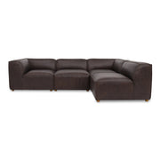 Moes Form Signature Modular Sectional Espresso Brown Leather XQ-1004-20