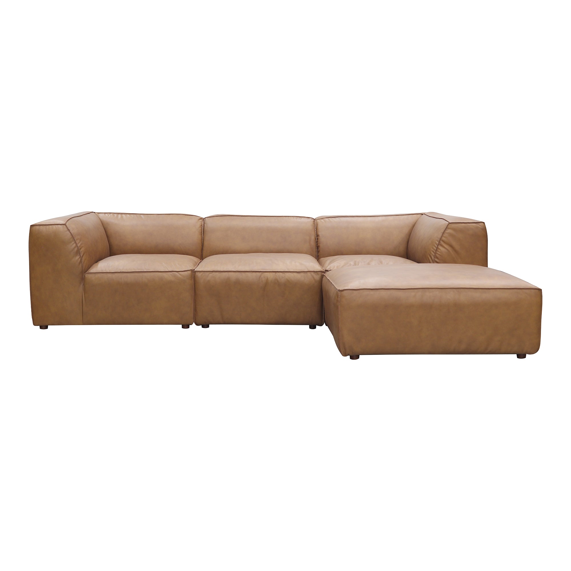 Moes Form Lounge Modular Sectional Sonoran Tan Leather XQ-1005-40