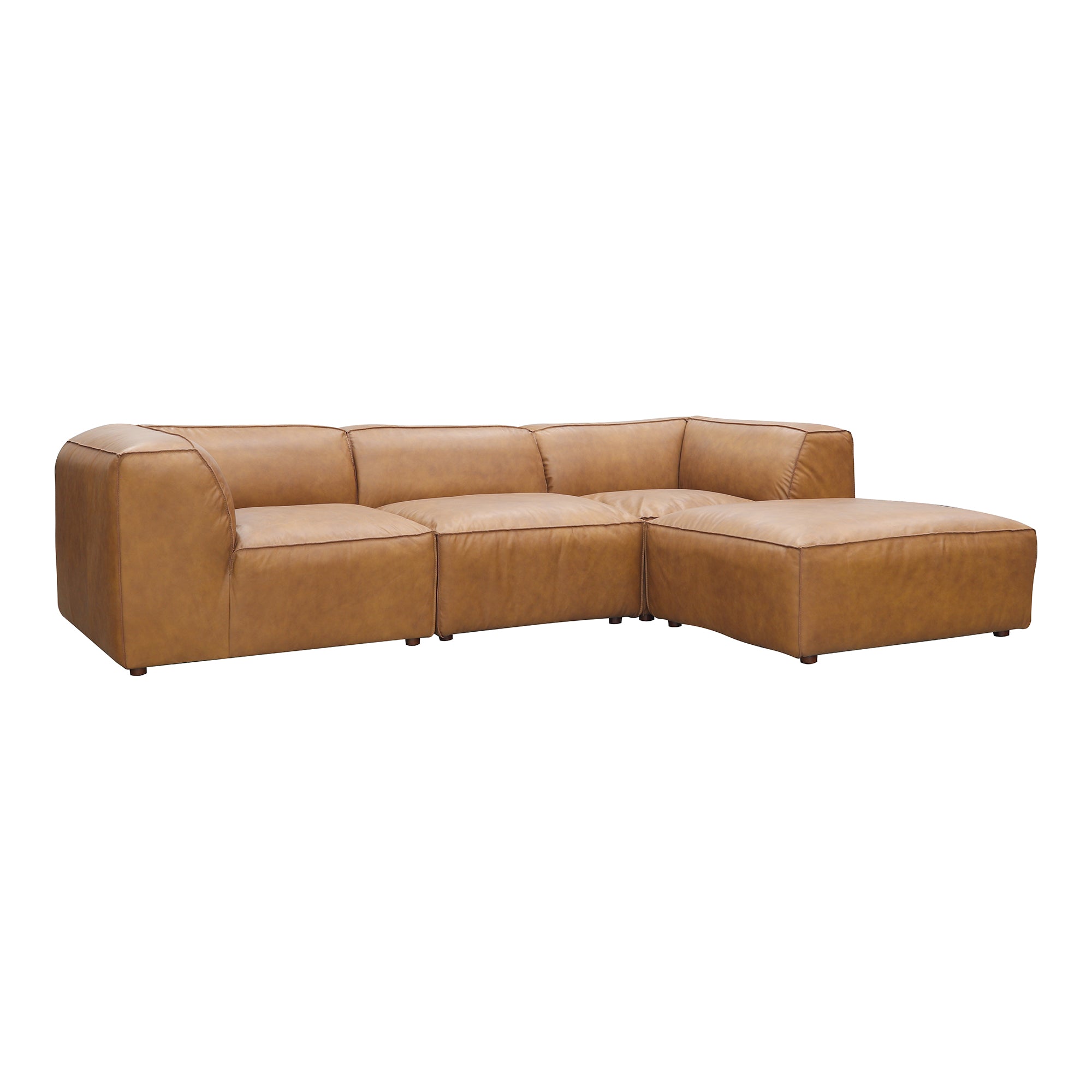 Moes Form Lounge Modular Sectional Sonoran Tan Leather XQ-1005-40
