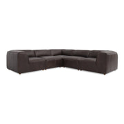 Moes Form Classic L-Shaped Modular Sectional Espresso Brown XQ-1007-20