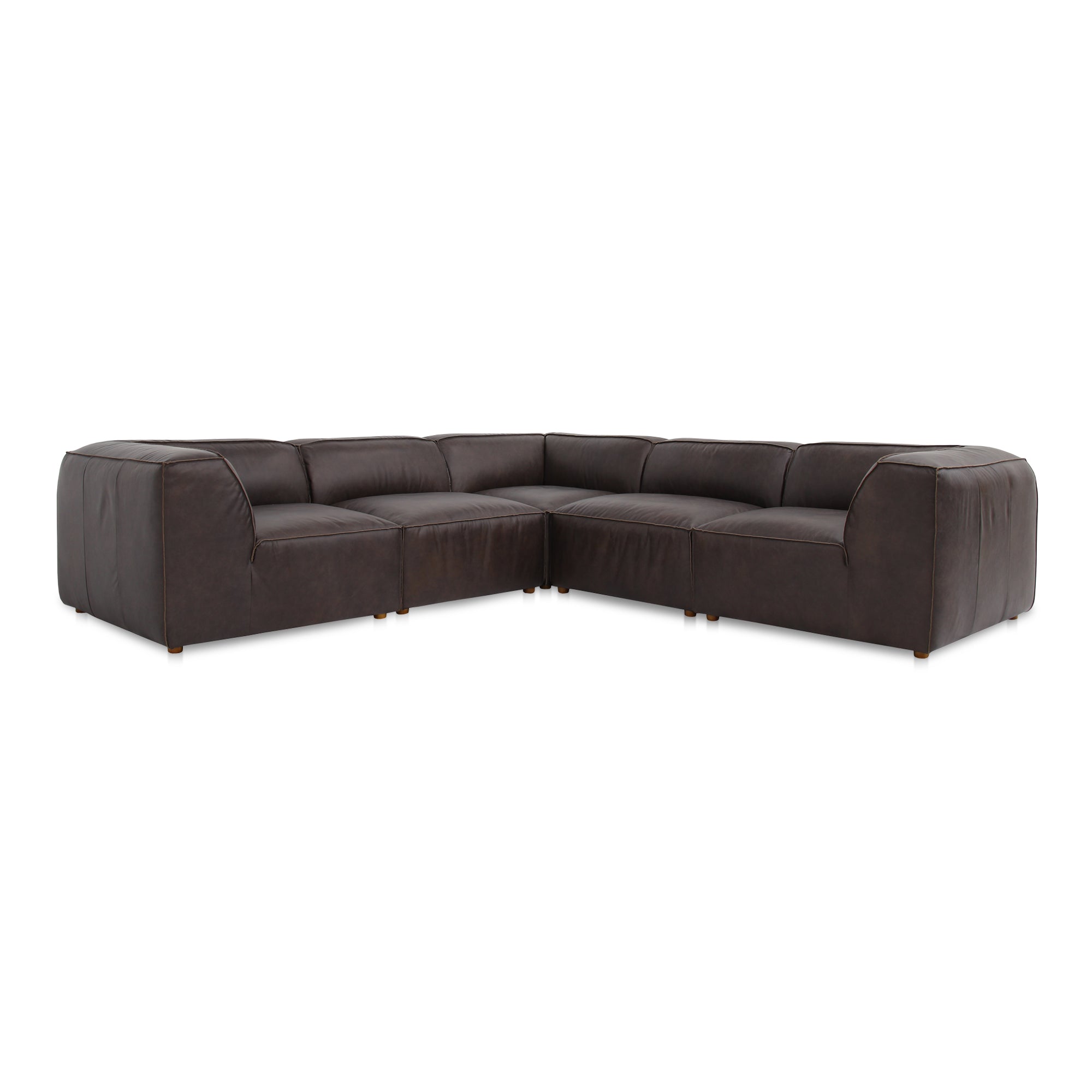 Moes Form Classic L-Shaped Modular Sectional Espresso Brown XQ-1007-20