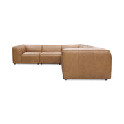 Moes Form Classic L-Shaped Modular Sectional Sonoran Tan Leather XQ-1007-40