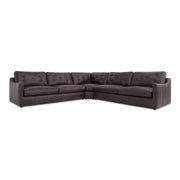 Moes Thurlow Corner Modular Sectional Espresso Brown Leather XQ-1020-20