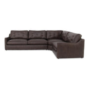 Moes Thurlow 3 Piece Right Modular Sectional Espresso Brown Leather XQ-1023-20