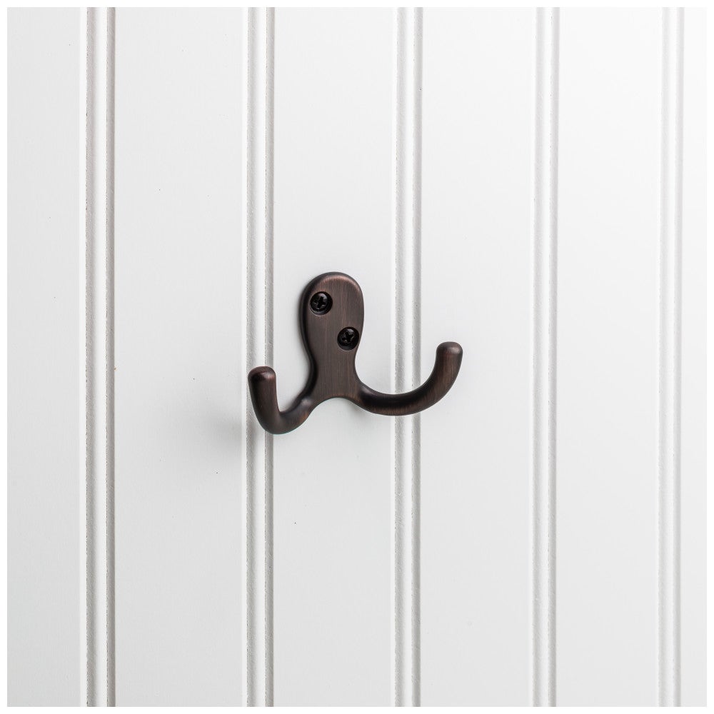 Hardware Resources 1-7/8" Sleek and Casual Double Prong Wall Mounted Hook