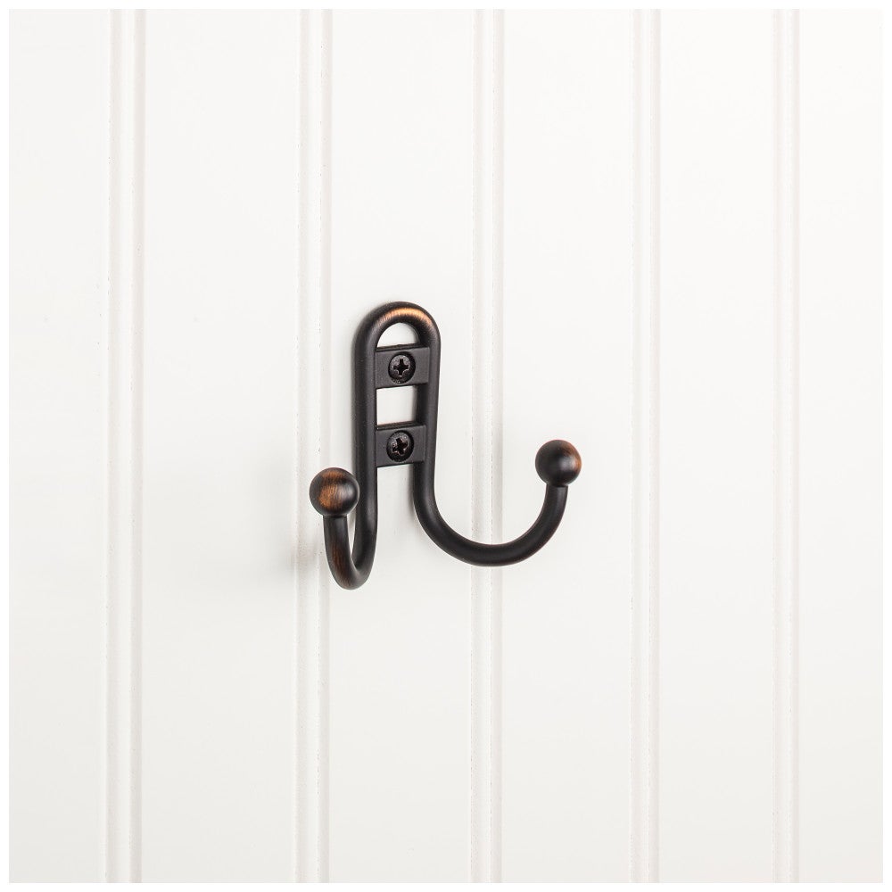 Hardware Resources 2-9/16" Classic Double Prong Ball End Wall Mounted Hook