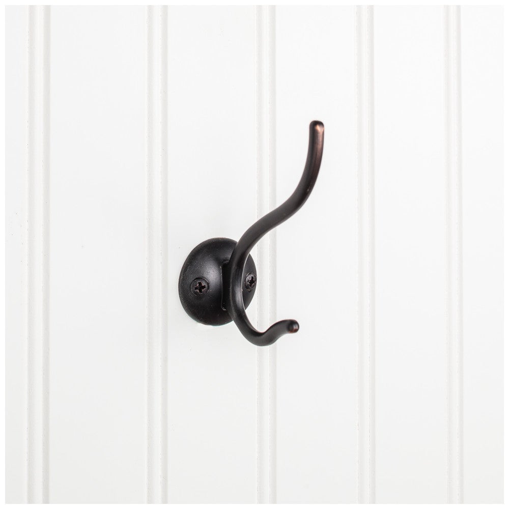 Hardware Resources 3-13/16" Slender Contemporary Double Prong Wall Mounted Hook