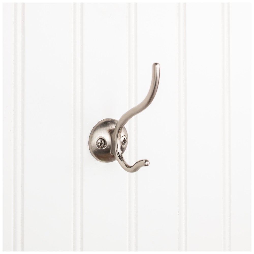 Hardware Resources 3-13/16" Slender Contemporary Double Prong Wall Mounted Hook