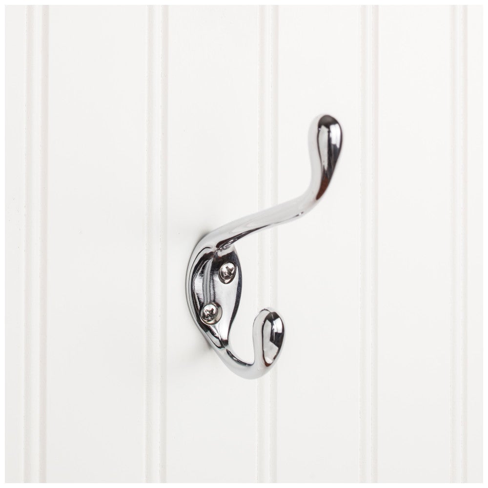 Hardware Resources 4-1/2" Large Transitional Double Prong Wall Mounted Hook