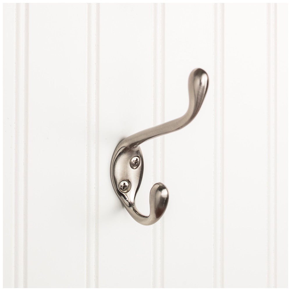 Hardware Resources 4-1/2" Large Transitional Double Prong Wall Mounted Hook