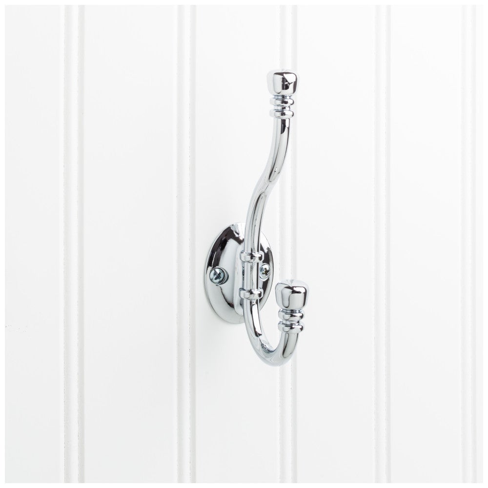 Hardware Resources 5-3/16" Ringed Contemporary Double Prong Wall Mounted Hook