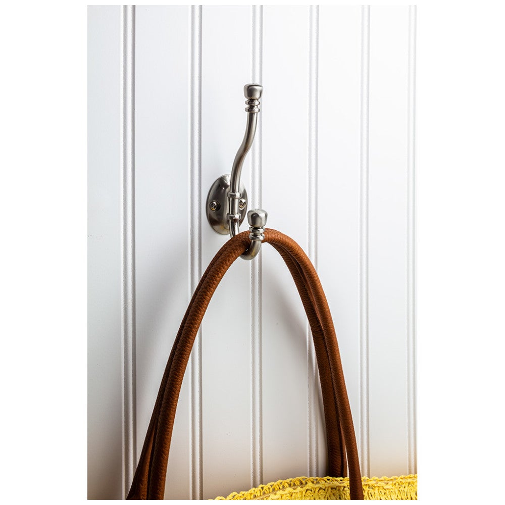 Hardware Resources 5-7/8" Flared Transitional Double Prong Wall Mounted Hook