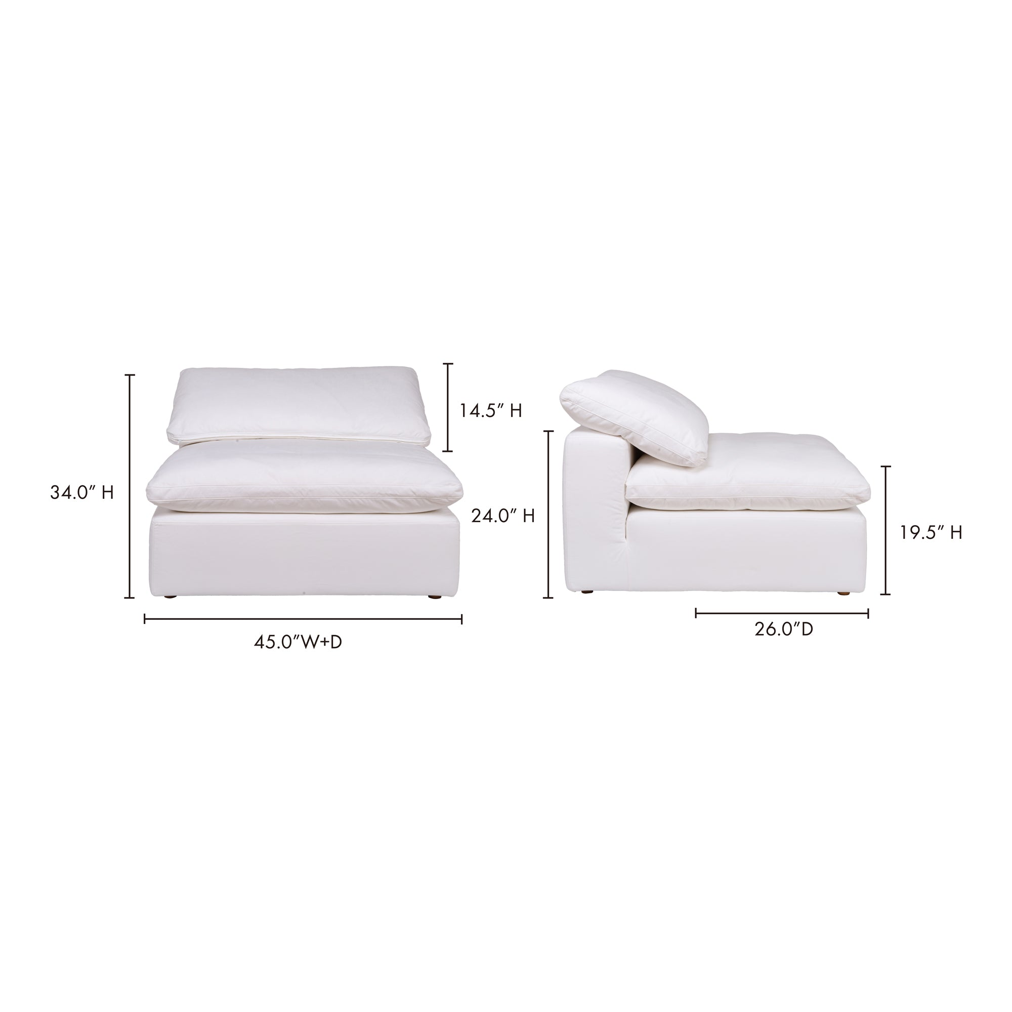 Moes Clay Slipper Chair Cream White YJ-1001-05