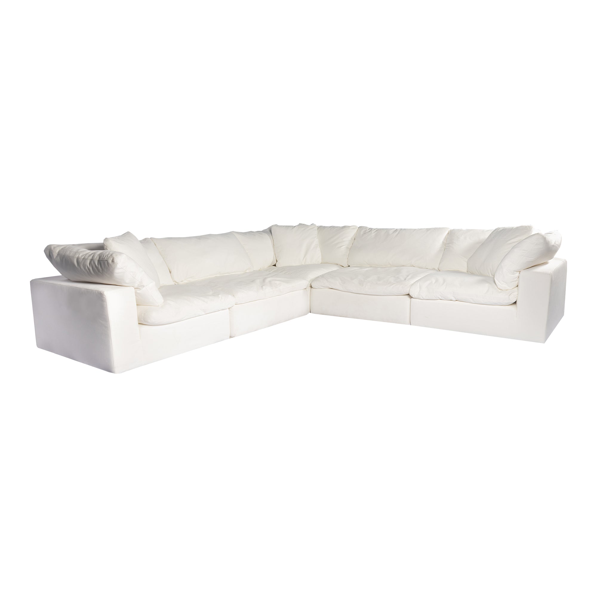 Moes Clay Classic L-Shaped Modular Sectional Cream White YJ-1010-05